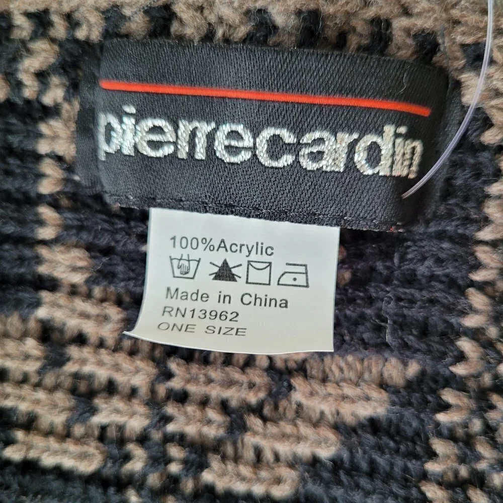 NWT Pierre Cardin Brown Ethnic Print Warm Shawl Wrap Scarf